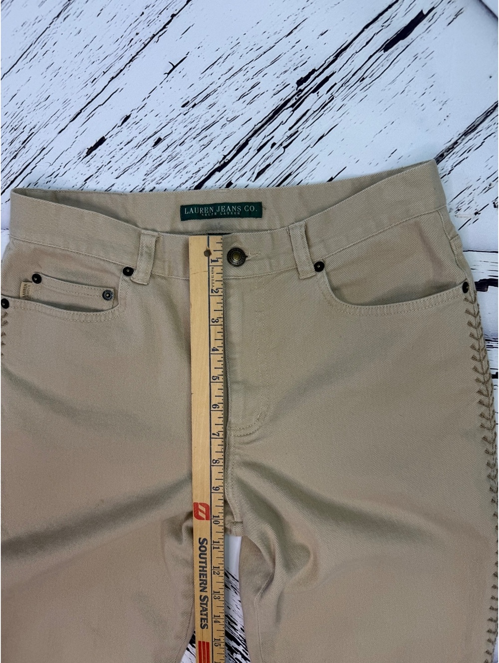 Vintage Boho Lauren Ralph Lauren Cowgirl Western Braided Flare Pants Women’s 8 - Picture 3 of 8